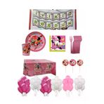 CAVAŞ sun hat 23463253434 Fiyonklu Minnie Parti Seti Doğum Günü Konsept 24 Kişilik Parti Malzemeleri