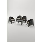 Çavdar Group Olivia 4 Kişilik Minderli Raddan Oturma Grubu 40x60 Sehpalı Balkon Teras Bahçe Takımı