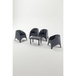 Çavdar Group Olivia 4 Kişilik Mindersiz Raddan Oturma Grubu 40x60 Sehpalı Balkon Teras Bahçe Takımı