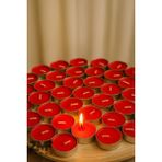 Cavelle Kırmızı Tealight 50LI Mum Parti, Sevgililer Günü ve Özel Günler Için Uygun 3 Saat Yanar 35MM Çap - 50 Adet
