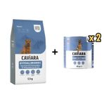 Caviara Hipalerjenic Somonlu Ve Pirinçli Büyük Irk Köpek Maması 12 Kg + 2 Adet Caviara Sos İçinde Et Parçacıklı Kuzu Etli Yetişkin Köpek Konservesi 415 Gr