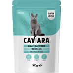 Caviara Pouch Sos Içinde Et Parçacıklı Kuzu Etli Yetişkin Kedi Pouch Yaş Mama 100 gr