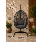 Caviss Home Cavıss Home Elite Örgü Armut Salıncak -Fındık Salıncak– Minderli | Bahçe, Balkon ve Teras Için Premium Salıncak Koltuk Özel Seri - Siyah