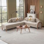 Cavissa Home Living Cavis Bohem Coco Yataklı Sandıklı Köşe Koltuk Takımı - Kahve - sol köşe