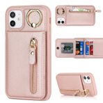 Cavor Copmob iPhone 11 Kılıfı, Kapaklı Deri Cüzdan Cep Telefonu Kılıfı, [4 Kart Bölmesi][Halka Standlı] [Tokalı], Kapaklı Kılıf Koruyucu Kılıf Cep Telefonu Kılıfı iPhone 11 için - Pembe Altın
