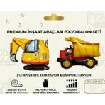 Çavuş E-Ticaret Inşaat Temalı Folyo Balon Seti Iş Makineleri Excavator Kepçe ve Kamyon 2li Folyo Balon Seti