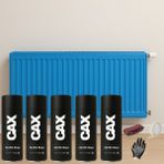 CAXCOLORS 5 Adet Isıya Dayanıklı Petek-Kalorifer-Radyatör-Klima Vernikli Sprey Boya Seti 400 ml - AÇIK MAVİ