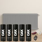 CAXCOLORS 5 Adet Isıya Dayanıklı Petek-Kalorifer-Radyatör-Klima Vernikli Sprey Boya Seti 400 ml - BETON GRİ