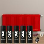 CAXCOLORS 5 Adet Isıya Dayanıklı Petek-Kalorifer-Radyatör-Klima Vernikli Sprey Boya Seti 400 ml - KIRMIZI