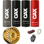 CAXCOLORS Altın Efekt Araba Jant Sprey Akrilik Özel Yapım Sprey Boya Seti 400 ml Bant-Zımpara-Eldiven - ALTIN EFEKT