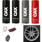 CAXCOLORS Araba Jant Sprey Akrilik Özel Yapım Sprey Boya Seti 400 ml (2 Adet Boya-1 Adet Vernik-1 Adet Astar) - METALİK GÜMÜŞ
