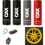 CAXCOLORS Araba Jant Sprey Akrilik Özel Yapım Sprey Boya Seti 400 ml (2 Adet Boya-1 Adet Vernik-1 Adet Astar) - SARI