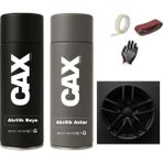 CAXCOLORS Araba Jant Sprey Endüstriyel Akrilik Özel Yapım Sprey Boya Seti 400 ml + Akrilik Astar - MAT SİYAH