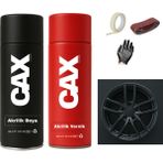 CAXCOLORS Araba Jant Sprey Endüstriyel Akrilik Özel Yapım Sprey Boya Seti 400 ml + Akrilik Vernik - GUN METAL