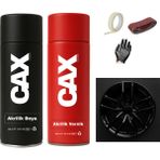 CAXCOLORS Araba Jant Sprey Endüstriyel Akrilik Özel Yapım Sprey Boya Seti 400 ml + Akrilik Vernik - PİANO BLACK