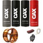 CAXCOLORS Bakır Araba Jant Sprey Akrilik Özel Yapım Sprey Boya Seti 400 ml Bant-Zımpara-Eldiven - BAKIR