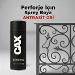 CAXCOLORS Cax Akrilik Sprey Boya 400ML - Ferforje, Metal ve Mobilya Yenileme Boyası - (Hızlı Kuruyan) - Antrasit Gri