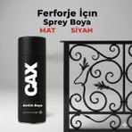 CAXCOLORS Cax Akrilik Sprey Boya 400ML - Ferforje, Metal ve Mobilya Yenileme Boyası - (Hızlı Kuruyan) - Mat Siyah