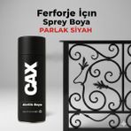 CAXCOLORS Cax Akrilik Sprey Boya 400ML - Ferforje, Metal ve Mobilya Yenileme Boyası - (Hızlı Kuruyan) - Parlak Siyah