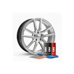 caxcolors CAX Jant Boyama Seti 400ml - Isıya Dayanıklı Jant Boyası + Astar + Vernik + Zımpara METALİK GÜMÜŞ
