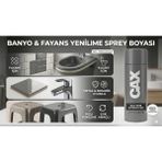CAXCOLORS Cax Vernikli Suya Dayanıklı Banyo Fayans Klozet Yenileme Sprey Boyası 400 ml + Maskeleme Bandı Hediyeli - antrasit gri