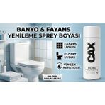 CAXCOLORS Cax Vernikli Suya Dayanıklı Banyo Fayans Klozet Yenileme Sprey Boyası 400 ml + Maskeleme Bandı Hediyeli - Beyaz