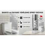 CAXCOLORS Cax Vernikli Suya Dayanıklı Banyo Fayans Klozet Yenileme Sprey Boyası 400 ml + Maskeleme Bandı Hediyeli - Gümüş