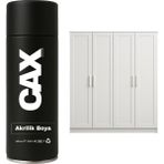 CAXCOLORS Demir&ahşap&plastik Dolap Boyası Özel Yapım Akrilik Sprey Boya 400 ml - BEYAZ