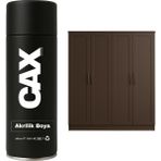 CAXCOLORS Demir&ahşap&plastik Dolap Boyası Özel Yapım Akrilik Sprey Boya 400 ml - KOYU AHŞAP