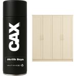 CAXCOLORS Demir&ahşap&plastik Dolap Boyası Özel Yapım Akrilik Sprey Boya 400 ml - KREM