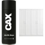CAXCOLORS Demir&ahşap&plastik Dolap Boyası Özel Yapım Akrilik Sprey Boya 400 ml - PARLAK BEYAZ