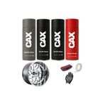 caxcolors KROM EFEKT ARABA JANT SPREY AKRİLİK ÖZEL YAPIM SPREY BOYA SETİ 400 ML BANT-ZIMPARA-ELDİVEN