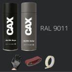 CAXCOLORS Sprey+Astar Premium Özel Yapım Akrilik Sprey Boya Seti 400 ml (Araba-Metal-Plastik-Ahşap) - İPEKSİ MAT SİYAH RAL-9011