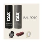 CAXCOLORS Sprey+Astar Premium Özel Yapım Akrilik Sprey Boya Seti 400 ml (Araba-Metal-Plastik-Ahşap) - MAT BEYAZ RAL-9010