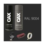 CAXCOLORS Sprey+Astar Premium Özel Yapım Akrilik Sprey Boya Seti 400 ml (Araba-Metal-Plastik-Ahşap) - MAT SİYAH RAL-9004