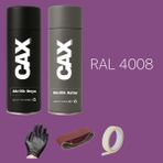 CAXCOLORS Sprey+Astar Premium Özel Yapım Akrilik Sprey Boya Seti 400 ml (Araba-Metal-Plastik-Ahşap) - MOR RAL-4008
