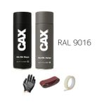 CAXCOLORS Sprey+Astar Premium Özel Yapım Akrilik Sprey Boya Seti 400 ml (Araba-Metal-Plastik-Ahşap) - PARLAK BEYAZ RAL-9016