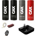 CAXCOLORS Suya Dayanıklı Parlak Beyaz Lavabo-Fayans-Evye Sprey Boya Seti 400 ml - MAT SİYAH