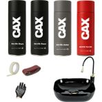 CAXCOLORS Suya Dayanıklı Parlak Beyaz Lavabo-Fayans-Evye Sprey Boya Seti 400 ml - PARLAK SİYAH