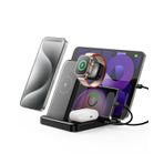 Caxdon 5'i 1 Arada Şarj İstasyonu, iPhone 15 Pro/15 Pro Max/15, iPad Pro/Air/Mini, Apple Watch 9/Ultra 2, iPad Şarj İstasyonu, Apple Çoklu Cihazlar için Kablosuz Şarj Yuvası (G805, Siyah)
