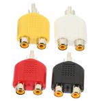 CAXUSD 4 Adet Rca Ayırıcı Çift Dönüştürücü Dişi Komponent Ses Video Av Terminal Adaptörü Ses Ayırıcı Ses Hoparlör Ve Ayırıcı Subwoofer Ve Ayırıcı Av Çıkış Kablosu Çinko Alaşımı