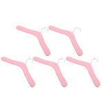 Caxusd 5 Adet Bebek Ahşap Elbise Askısı Çocuk Vestiyer Pembe Bebek Giyim Askıları