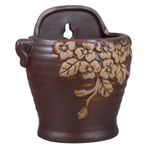 CAXUSD Seramik Duvara Monte Saksı Seramik Duvar Bitkileri Tutucu Saksı Duvar Asılı Balkon Saksıları Asılı Çiçeklik Asılı Saksı Duvar Çiçeklik Duvar Saksıları Vintage Ekici Dark Brown