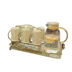 çay bardağı sürahi Cold kettle glass high temperature resistant cold kettle large capacity home living room cold water cup set Kapaklı Cam Sürahi
