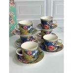 Çay Fincanı Floral 6 Kişilik 12 Parça - Renkli - 200 ml