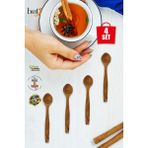 Çay Kaşığı Tahta Kaşık Ahşap Çay Şeker Kaşığı 4'lü Set Zeytin Ağacı El Yapımı Kahvaltı Takımı