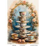 Çay Serisi TEA109 Fincan, Çiçek, Pano Desenli 29*42 cm Pirinç Dekopaj