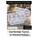 #Çaybardağı Çay Bardağı Taşıma Ve Saklama Kutusu Organizer Pratik Bardak Düzenleyici Kamp Piknik