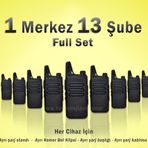 Çaycı Telsizi 1 Merkez 13 Şube Kulaklık Hediyeli Full Set