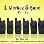 Çaycı Telsizi 1 Merkez 5 Şube Kulaklık Hediyeli Full Set